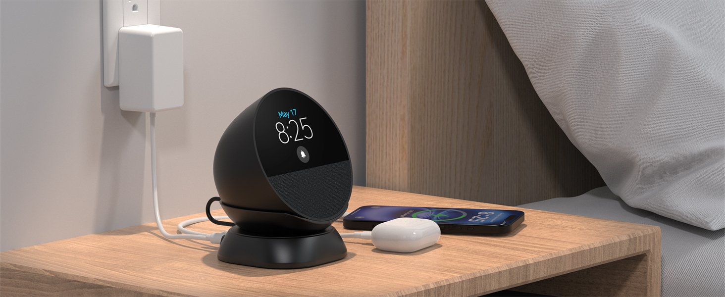 echo spot stand in bedroom