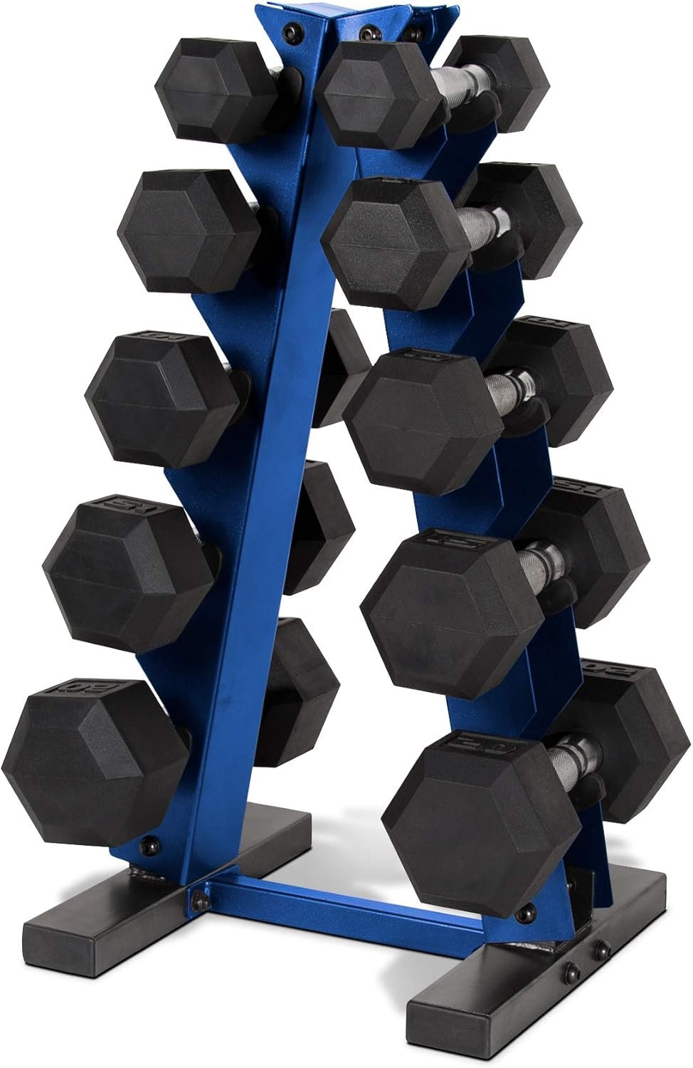 CAP Barbell 150 LB Coated Hex Dumbbell Weight Set with Vertical Rack | Multiple Options